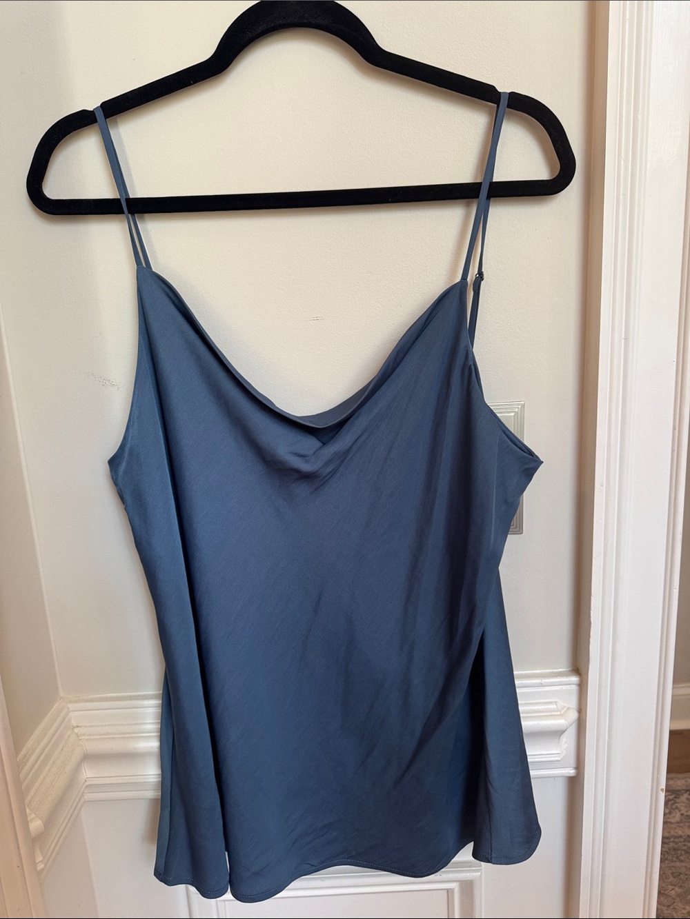 LOFT Slate Blue Satin Cowl Neck Camisole